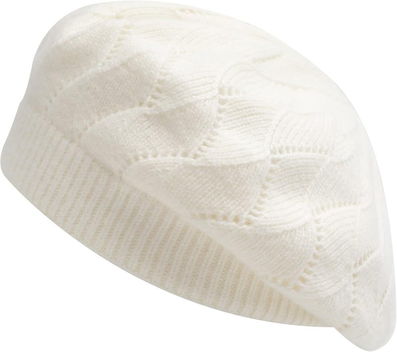 ZLYC French Beret hat, Reversible Solid Color Knit Warm Beret Cap for Womens Girls - Image 1